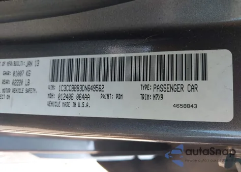 2013 Chrysler 200 Touring from USA, damaged, VIN 1C3CCBBB3DN649562